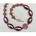 Necklace set | 1960s West German mauve lucite disks and rounds with sparkling crystals, vintage Italian lucite metallic plum ovals