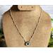 Labradorite Donut Sterling Silver Wire Wrapped Gemstone Necklace on Bust