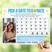 Church Charity Fundraising Calendar Printable