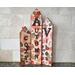 A leaf pattern decoupage wood sign that says cozy autumn vibes and has wooden pumpkin and leaves embellishments