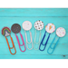6 embellished colorful jumbo paperclips for journals or bookmarks