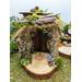 Handmade Natural Wood Fairy House, Fairy House, Woodland Fairy House, enchanting wood home, handmade wood fairy dwelling with flowers 