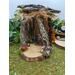 Handmade Natural Wood Fairy House, Fairy House, Woodland Fairy House, enchanting wood home, handmade wood fairy dwelling with flowers 