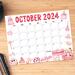 Digital October 2024 Halloween Calendar PDF