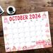 Digital October 2024 Halloween Calendar PDF