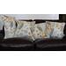 Rectangular 16" x 26" throw pillow cover for couch or sofa made in beige floral print linen.