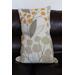 Rectangular 16" x 26" throw pillow cover for couch or sofa made in beige floral print linen.