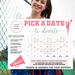 Pastel Minimalist Cheerleader Donation Calendar Printable