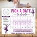 Pastel Minimalist Dance Donation Calendar Printable