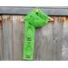 Another pic of a green scarf with balloons along its length.