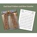 Display of the Dad Crochet Scarf on a hanger in front of a wooden fence and a printable row counter.