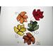 Maple leaves 5 Color Set (top l-r): orange, red, green, autumn flame, and yellow.