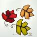 Mini Maple leaves 3 Color Set (l-r): Red, orange, yellow.