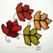 Mini maple leaves 4 Color Set (top l-r): Autumn flame, orange, yellow and red.
