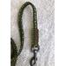 Dog Leash ~ 5' Dark Brown & Green Paracord w/ Two Handles 