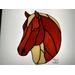 Quarter Horse in Chestnut (with custom blonde mane), shown on light box- light on.