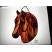 Quarter Horse in Dark Chestnut (with light chestnut mane), shown on light box- light on.