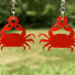 Red Crab Earrings Dangle Drop Style hand made by Bel Creative Arts