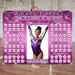 Purple Gymnastics Donation Calendar Editable Sparkly