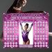 Purple Gymnastics Donation Calendar Editable Sparkly