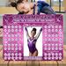 Purple Gymnastics Donation Calendar Editable Sparkly