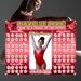 Editable Red Gymnastics Donation Calendar Sparkly Design