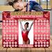 Editable Red Gymnastics Donation Calendar Sparkly Design