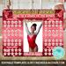 Editable Red Gymnastics Donation Calendar Sparkly Design