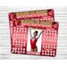 Editable Red Gymnastics Donation Calendar Sparkly Design