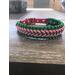 Paracord Dog Collar ~ Adjustable 15.5" to 18" ~ Green and Red ~ Christmas Collar