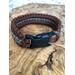 Unique and sturdy dog collar, brown and desert camo, 16 inches long, 1 5/8" wide with sturdy buckle, rated to 350 lbs of pull strength. 