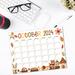 Cute Autumn Animals Calendar