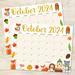 October Fall Animals Calendar