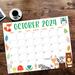 Fall Colors Cute Animal Calendar