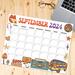 Cute Retro September 2024 Calendar Groovy Design