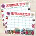 Groovy September 2024 Printable Calendar Retro Theme