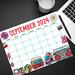 Groovy September 2024 Printable Calendar Retro Theme