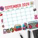 Groovy September 2024 Printable Calendar Retro Theme