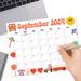 September 2024 Cute Retro Groovy Calendar Printable
