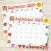 September 2024 Cute Retro Groovy Calendar Printable