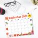 September 2024 Cute Retro Groovy Calendar Printable
