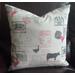 Beige Square Accent Throw Pillow Handmade 20" x 20"