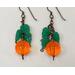 Pumpkin earrings with vintage orange beads
