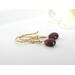 Dainty Ruby Earrings, Short Drop Earrings for Fall