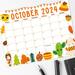 October 2024 Harvest Theme Cute Calendar Printable