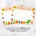 October 2024 Harvest Theme Cute Calendar Printable