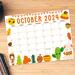 October 2024 Harvest Theme Cute Calendar Printable