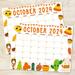October 2024 Harvest Theme Cute Calendar Printable