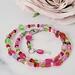 Pink glass beaded choker necklace, with hearts.