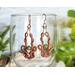 Jade and Copper Large Dangle Earrings